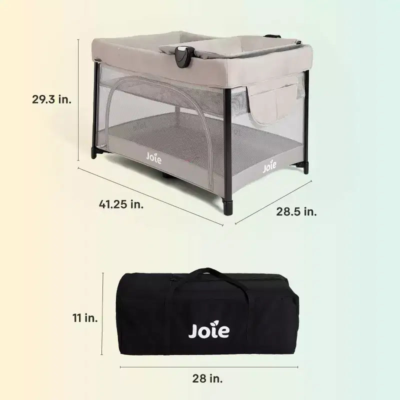 Box da gioco in alluminio e poliestere con culla e fasciatoio 41,25'' x 28''